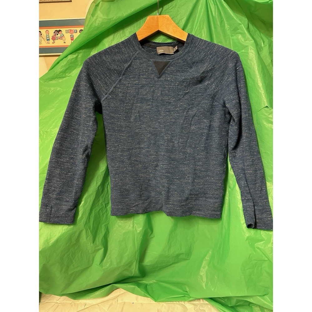 Vince Men's Blue Crewneck Sweatshirt Size M Long Sleeve Cotton Blend